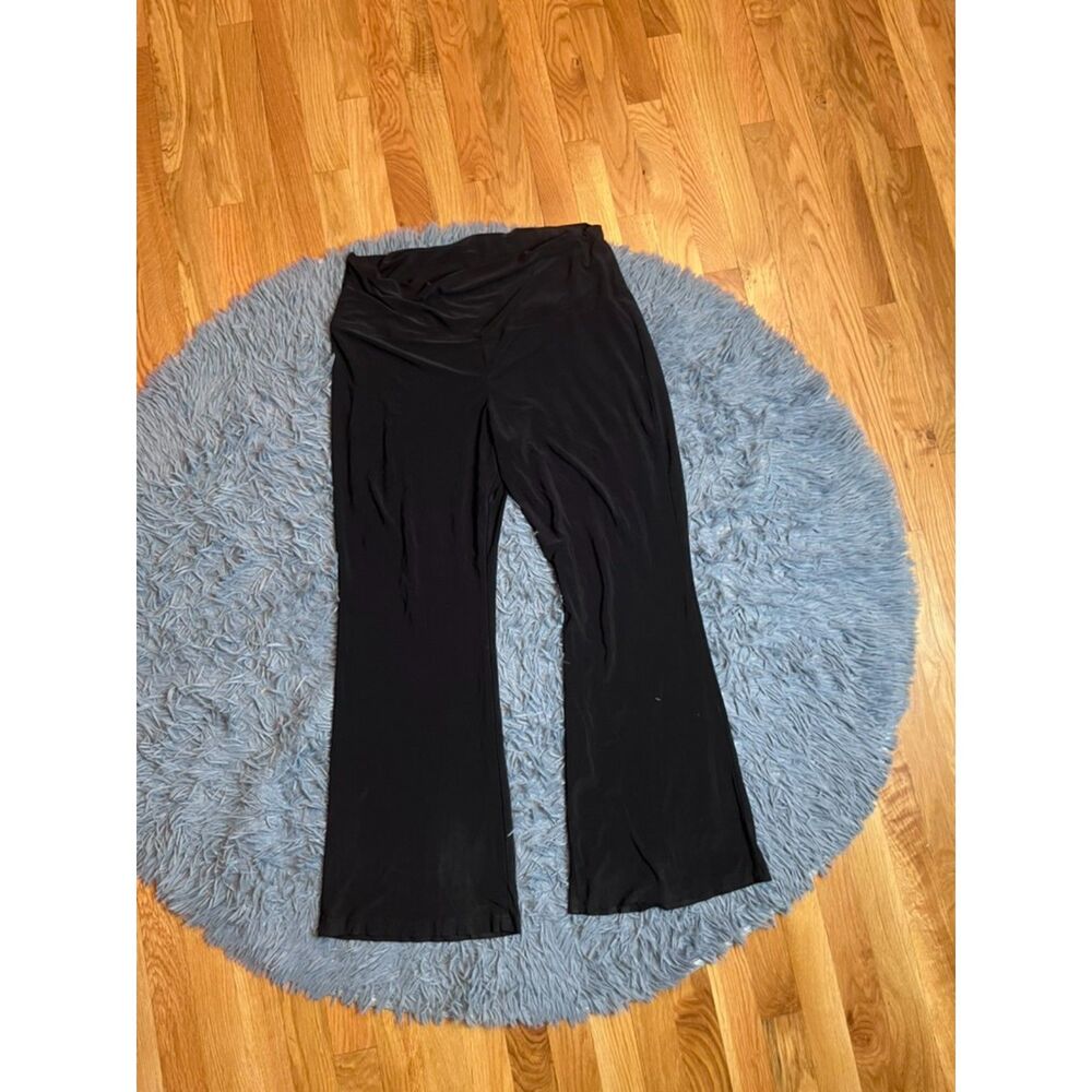 Norma Kamali Black Slinky Wide Leg Pants Size XXL